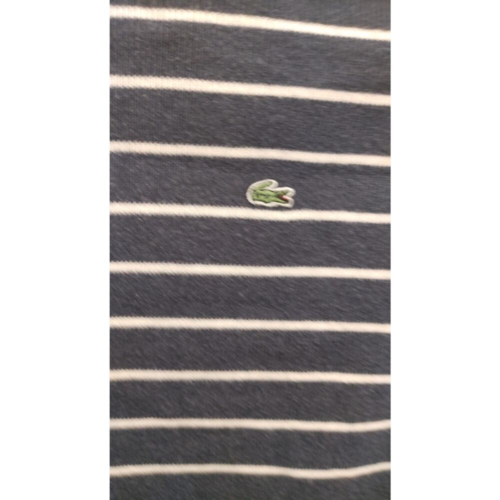 Vintage Lacoste Crop Top Striped Blue White Nautical Sz 44 10-12 Women Large - Picture 2 of 5